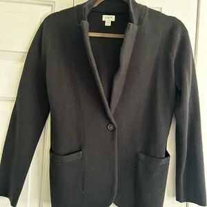 J.Crew Sophie Open-Front Sweater Blazer - Black